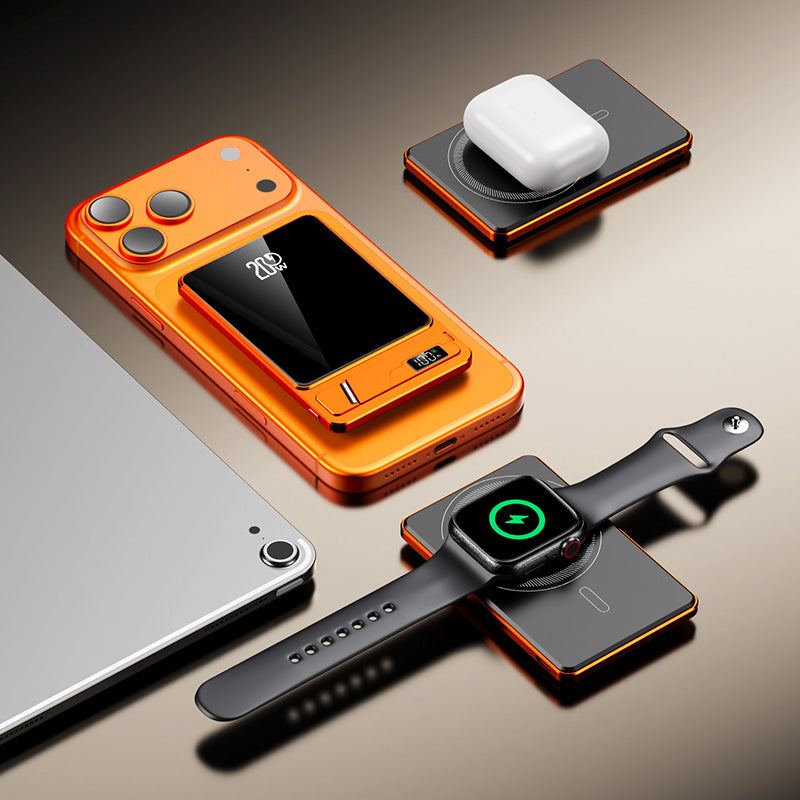 ChubbyPower Lite - 5000/10000 mAh Magnetic Power Bank With Hidden Stand &Built-in cable