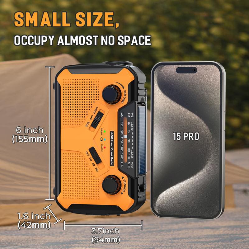 ChubbyRescue™ Ranger Pro - Survival Radio - Solar/Crank/AA Triple-Power + NOAA Storm Tracker