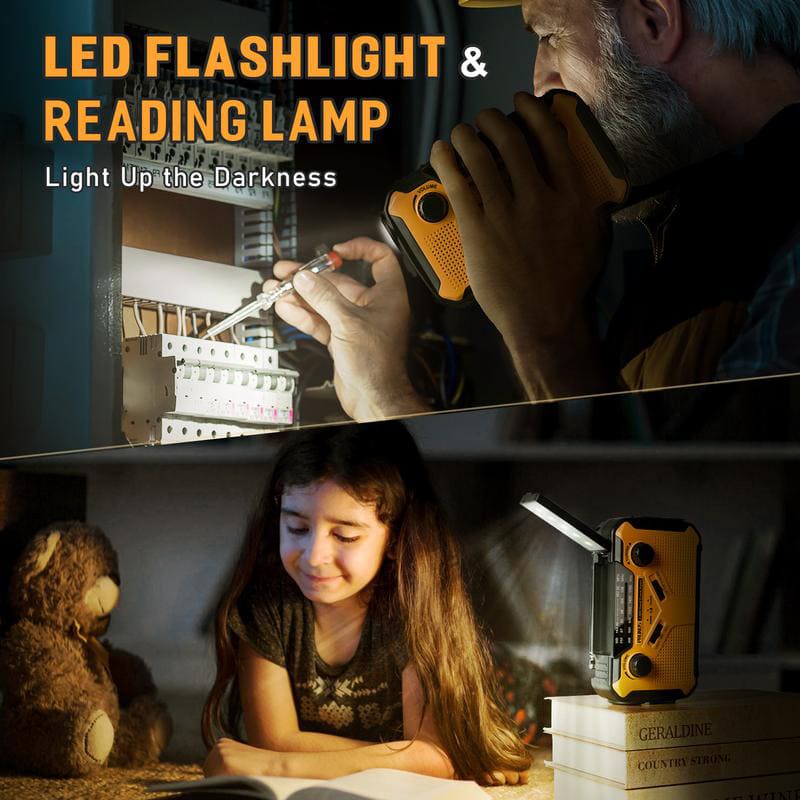 ChubbyRescue™ Ranger Pro - Survival Radio - Solar/Crank/AA Triple-Power + NOAA Storm Tracker