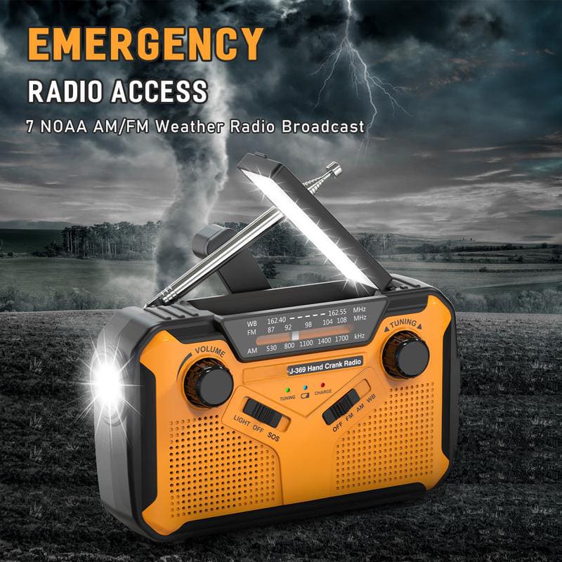 ChubbyRescue™ Ranger Pro - Survival Radio - Solar/Crank/AA Triple-Power + NOAA Storm Tracker