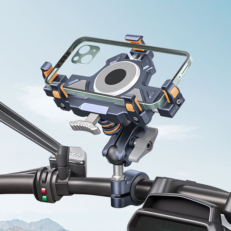 ChubbyRide Alloy Phone Mount – Lock & Ride with Vibration-Proof Grip