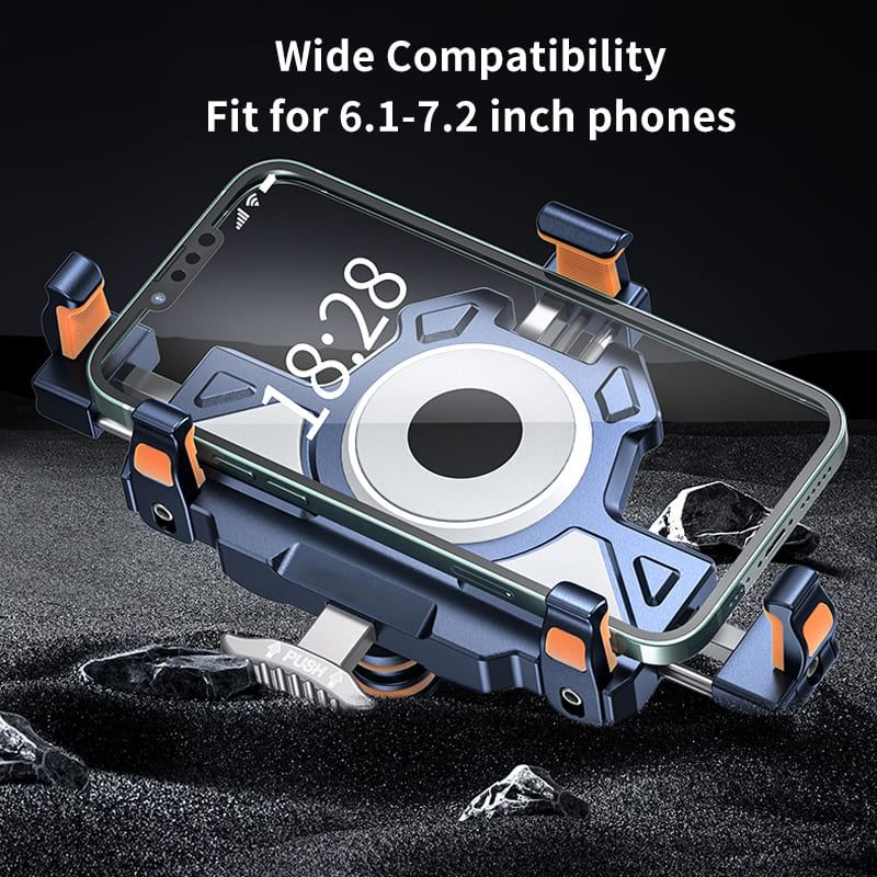 ChubbyRide Alloy Phone Mount – Lock & Ride with Vibration-Proof Grip