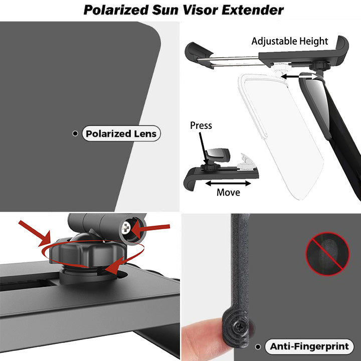ChubbyShade SunShield Pro - Universal Polarized Visor Extension with UV400 Protection & Anti-Glare Tech