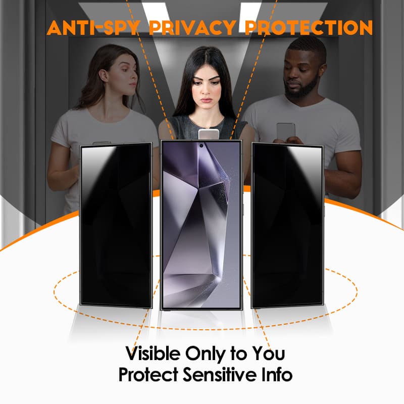 ChubbyShield Curve – Privacy Screen Protector for Samsung S22Ultra/S23Ultra with Fingerprint Unlock & Ultra-Easy Install Box