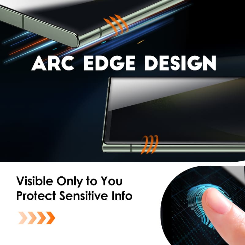 ChubbyShield Curve – Privacy Screen Protector for Samsung S22Ultra/S23Ultra with Fingerprint Unlock & Ultra-Easy Install Box