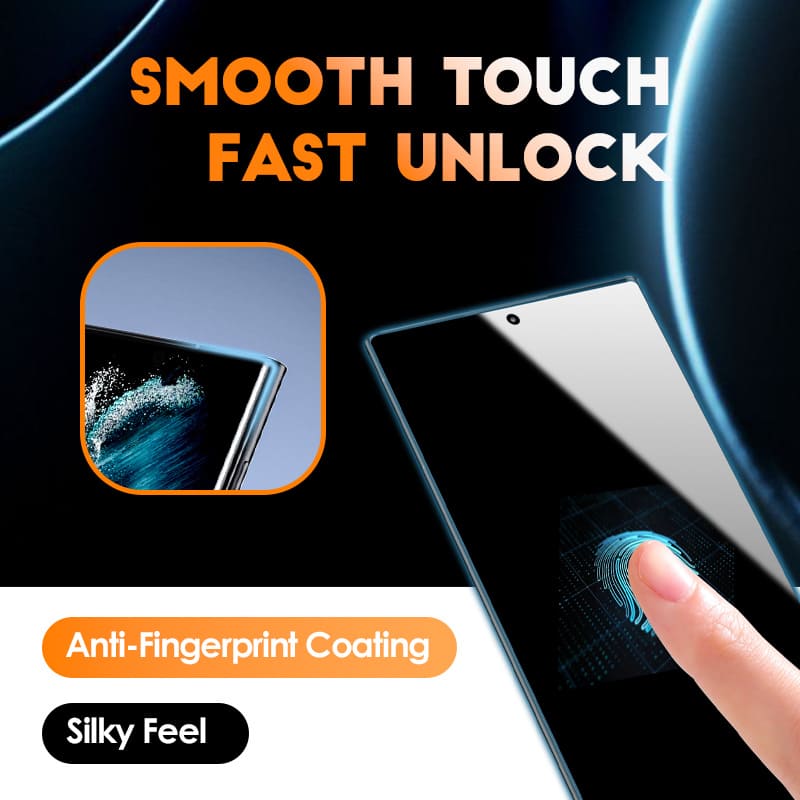 ChubbyShield Curve – Privacy Screen Protector for Samsung S22Ultra/S23Ultra with Fingerprint Unlock & Ultra-Easy Install Box