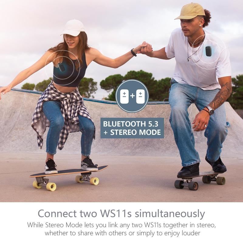 ChubbyVibe ClipJam - IPX5 Waterproof Wearable Speaker - Magnetic Clip for Gym/Cycling/Hiking