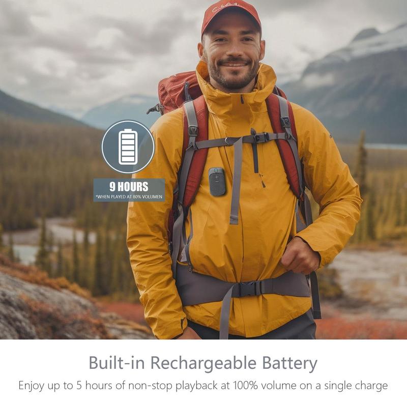 ChubbyVibe ClipJam - IPX5 Waterproof Wearable Speaker - Magnetic Clip for Gym/Cycling/Hiking