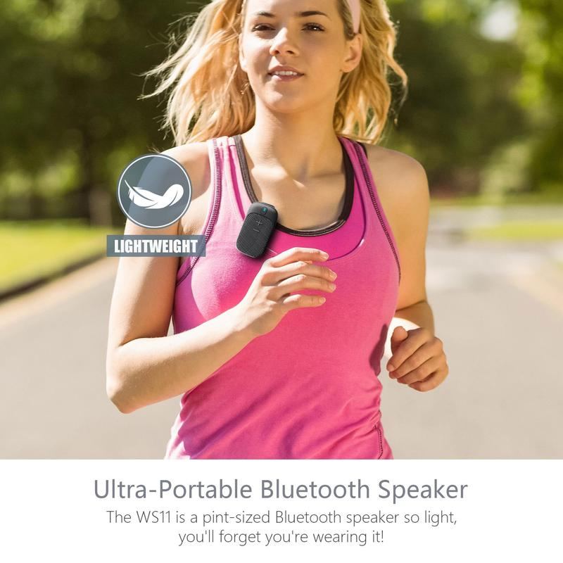 ChubbyVibe ClipJam - IPX5 Waterproof Wearable Speaker - Magnetic Clip for Gym/Cycling/Hiking