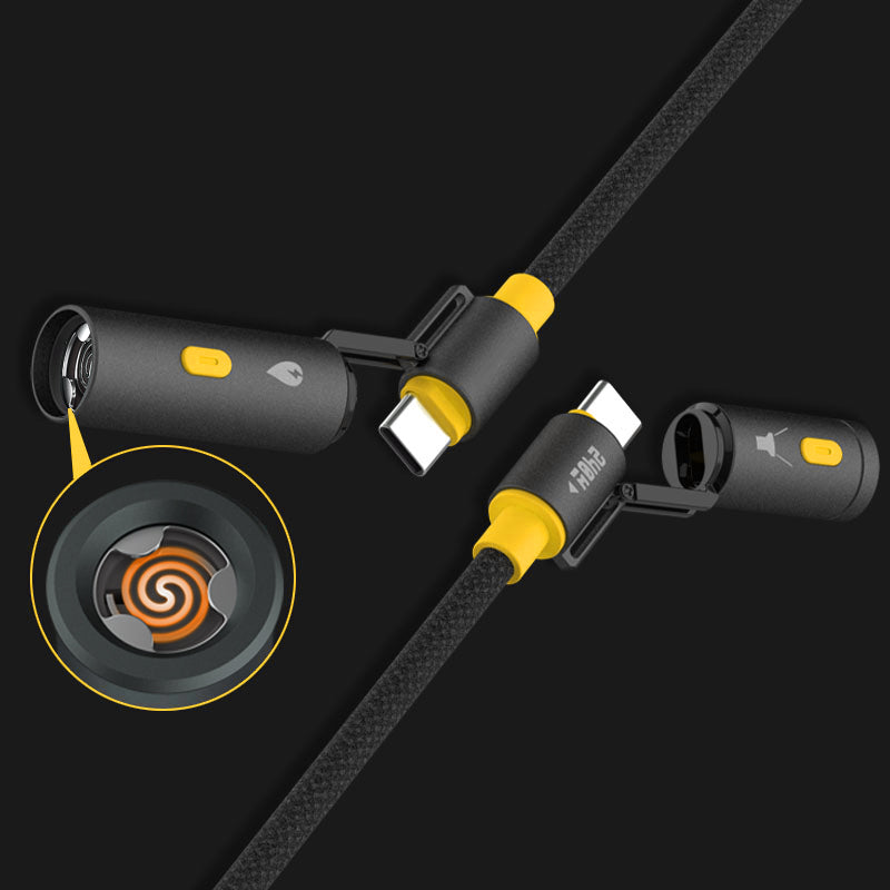 ChubbyWild 240W Rugged Charging Cable – Coil Lgnite & Emergency Light, Outdoor Power Pro