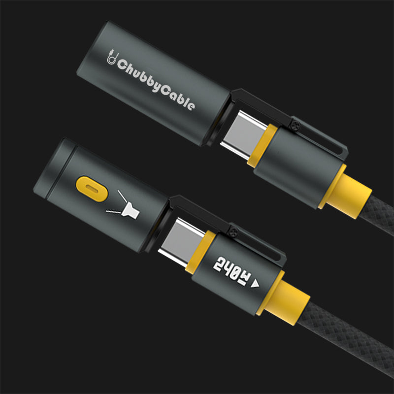 ChubbyWild 240W Rugged Charging Cable – Coil Lgnite & Emergency Light, Outdoor Power Pro