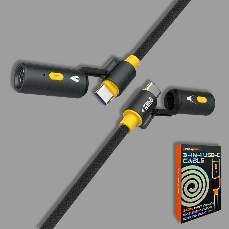 ChubbyWild 240W Rugged Charging Cable – Coil Lgnite & Emergency Light, Outdoor Power Pro