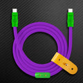 Purple and green USB-C to USB-C fast charging cable