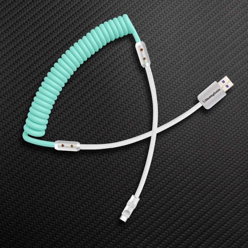"Colorblock Chubby" Spring Braided Silicone Charge Cable