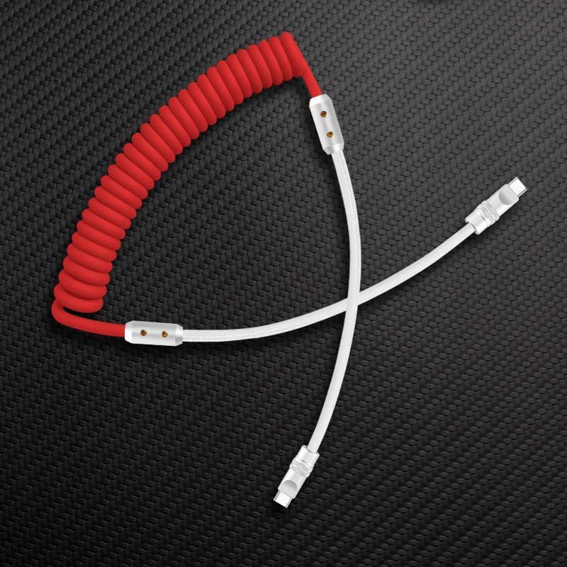 "Colorblock Chubby" Spring Braided Silicone Charge Cable