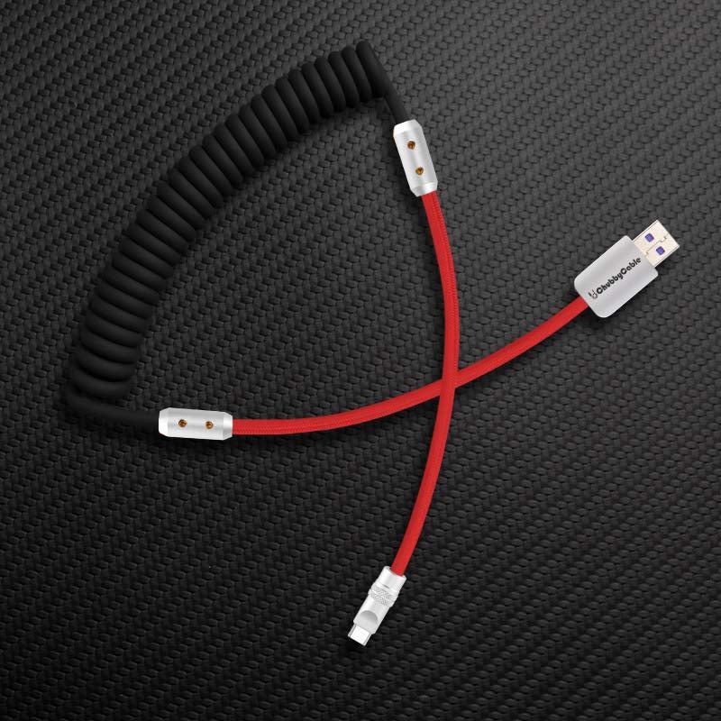 "Colorblock Chubby" Spring Braided Silicone Charge Cable