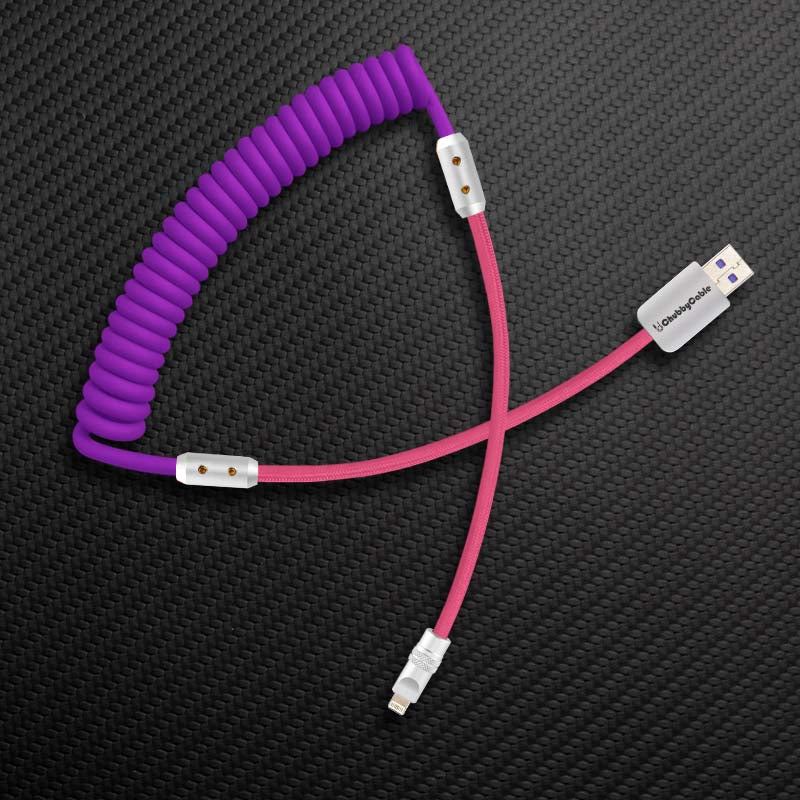 "Colorblock Chubby" Spring Braided Silicone Charge Cable