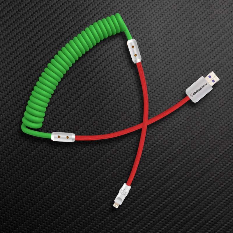 "Colorblock Chubby" Spring Braided Silicone Charge Cable
