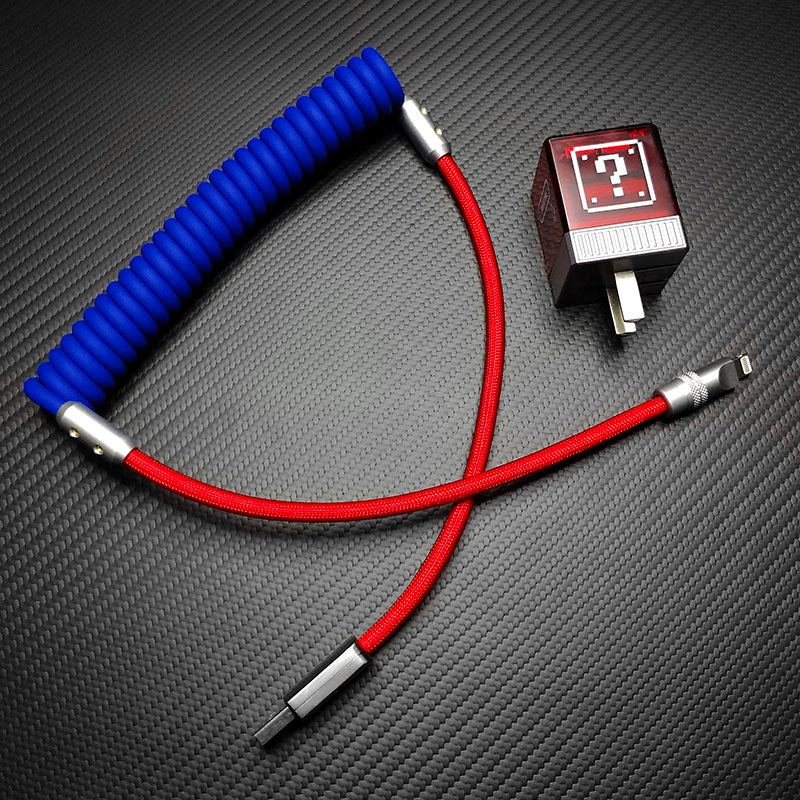 "Colorblock Chubby" Spring Braided Silicone Charge Cable