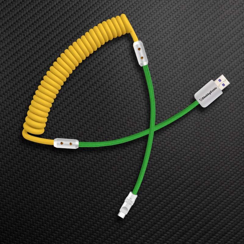 "Colorblock Chubby" Spring Braided Silicone Charge Cable