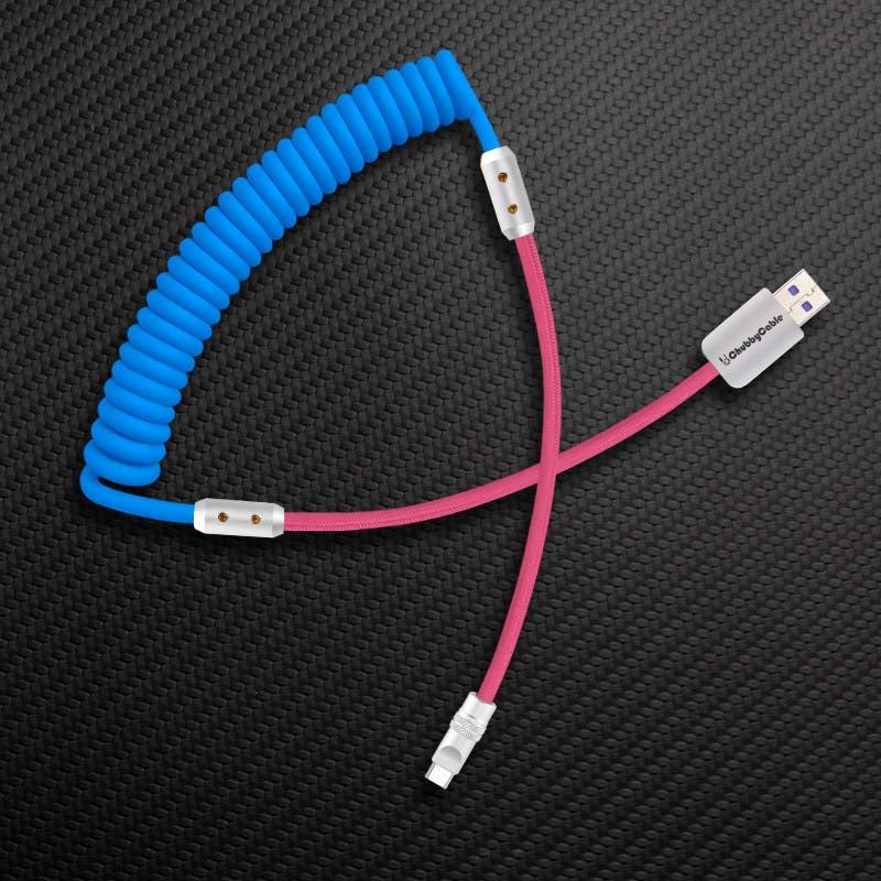 "Colorblock Chubby" Spring Braided Silicone Charge Cable