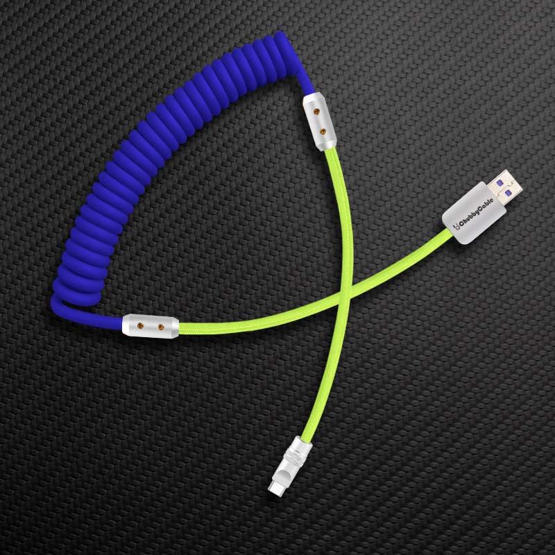 "Colorblock Chubby" Spring Braided Silicone Charge Cable