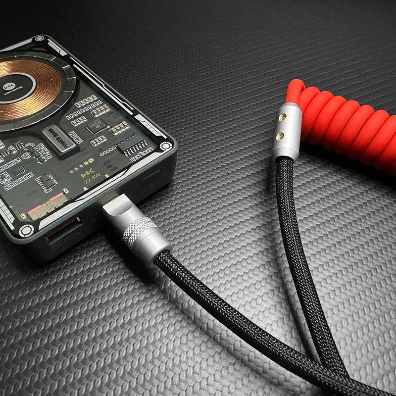 "Colorblock Chubby" Spring Braided Silicone Charge Cable