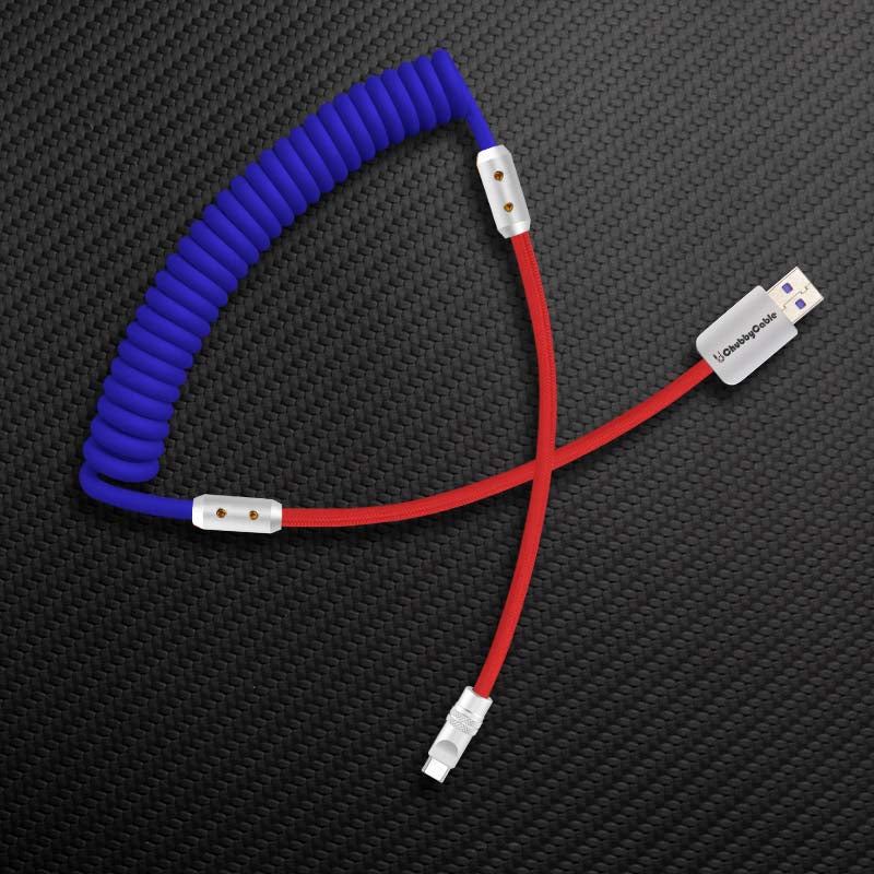 "Colorblock Chubby" Spring Braided Silicone Charge Cable