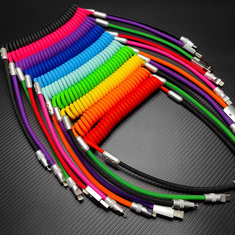 "Colorblock Chubby" Spring Braided Silicone Charge Cable
