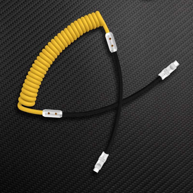 "Colorblock Chubby" Spring Braided Silicone Charge Cable