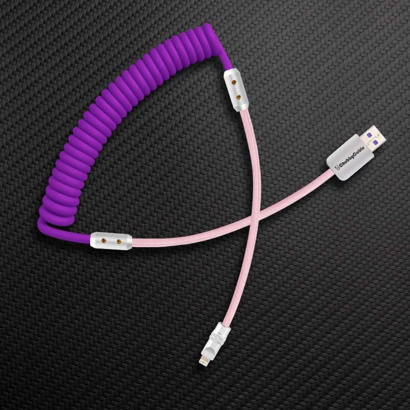"Colorblock Chubby" Spring Braided Silicone Charge Cable