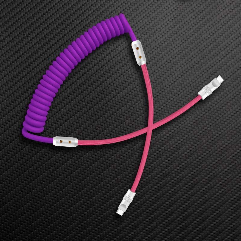 "Colorblock Chubby" Spring Braided Silicone Charge Cable