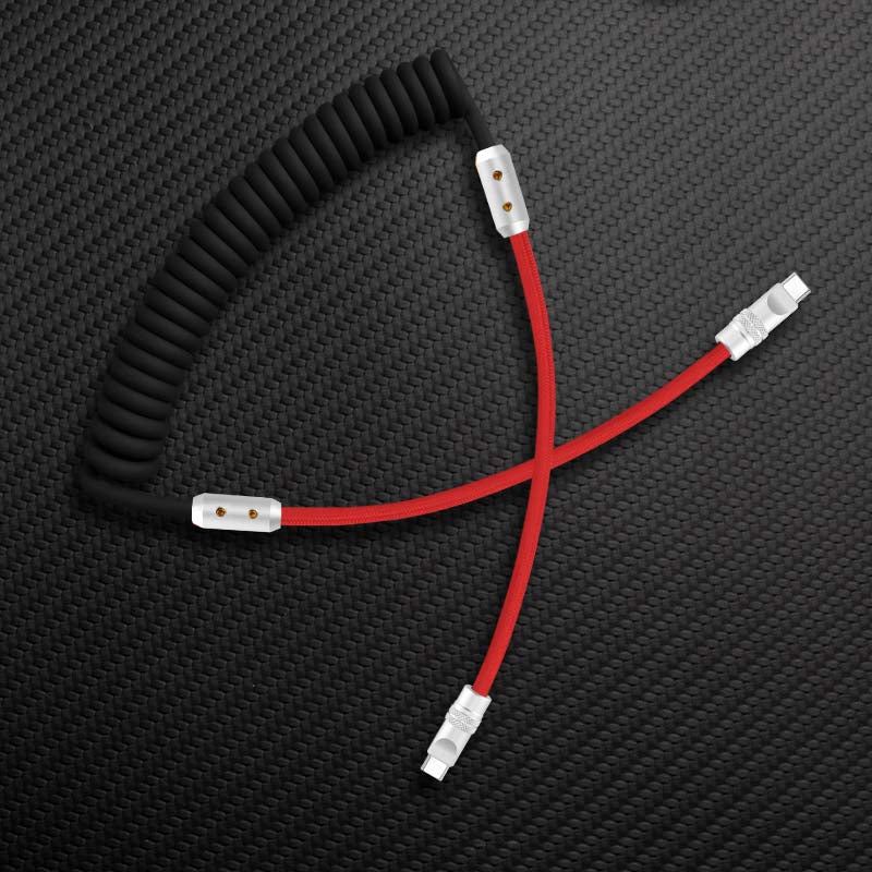 "Colorblock Chubby" Spring Braided Silicone Charge Cable