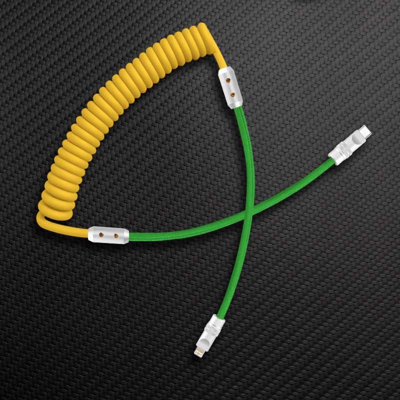 "Colorblock Chubby" Spring Braided Silicone Charge Cable