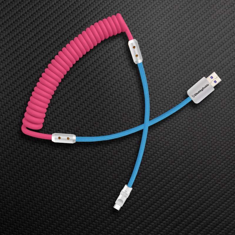 "Colorblock Chubby" Spring Braided Silicone Charge Cable