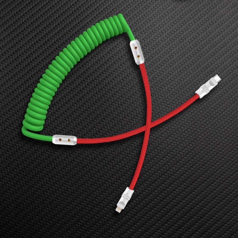 "Colorblock Chubby" Spring Braided Silicone Charge Cable