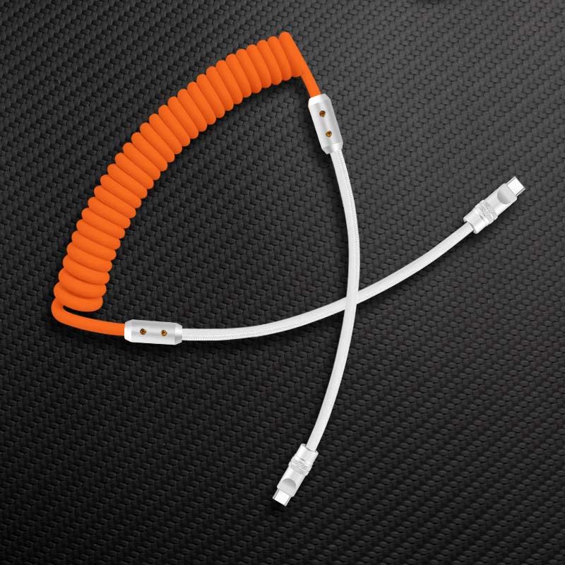 "Colorblock Chubby" Spring Braided Silicone Charge Cable