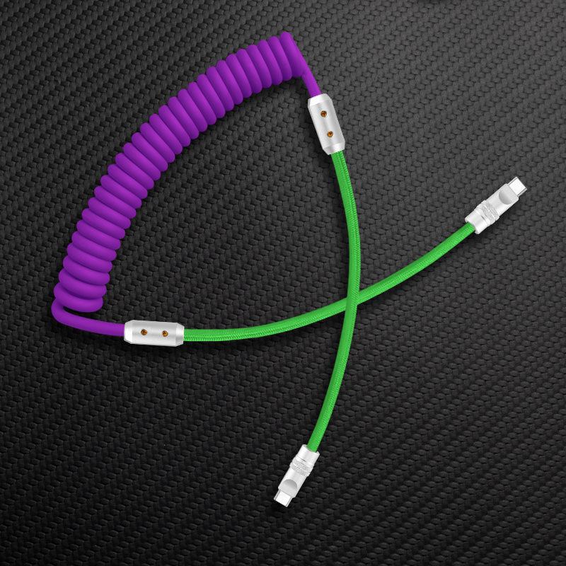 "Colorblock Chubby" Spring Braided Silicone Charge Cable