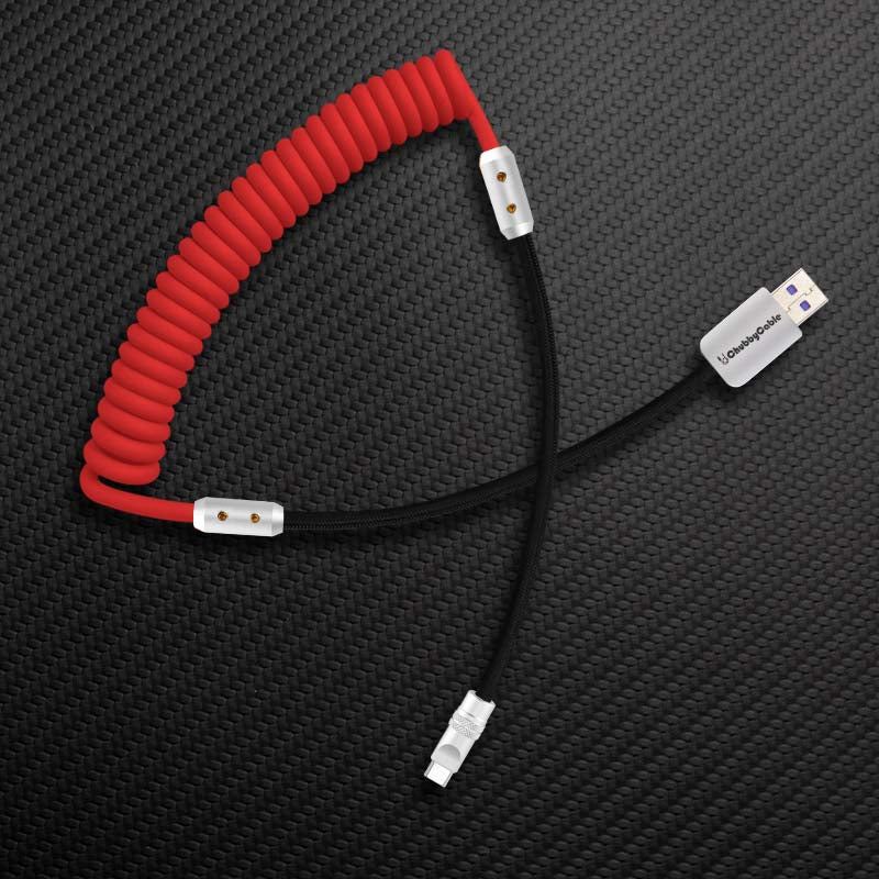 "Colorblock Chubby" Spring Braided Silicone Charge Cable