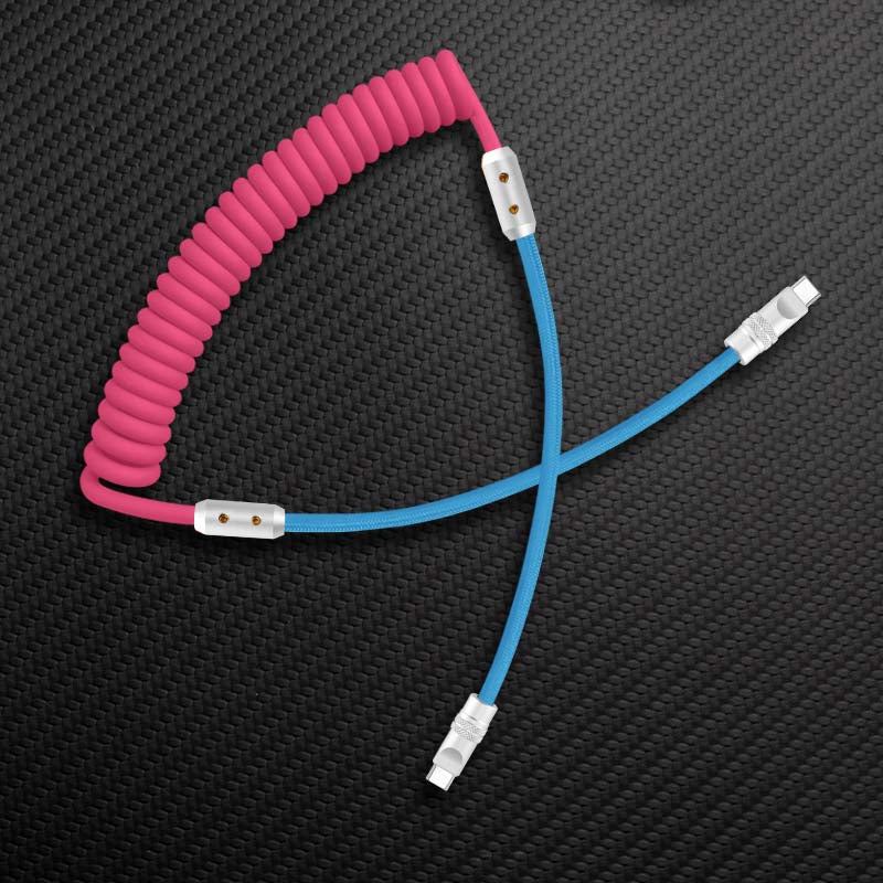"Colorblock Chubby" Spring Braided Silicone Charge Cable