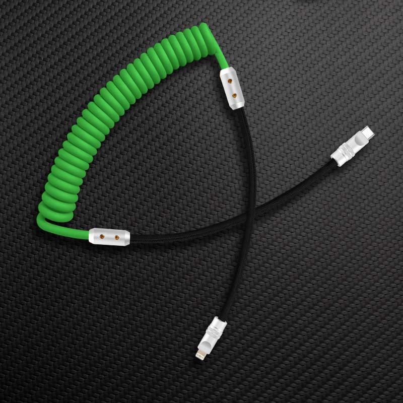 "Colorblock Chubby" Spring Braided Silicone Charge Cable