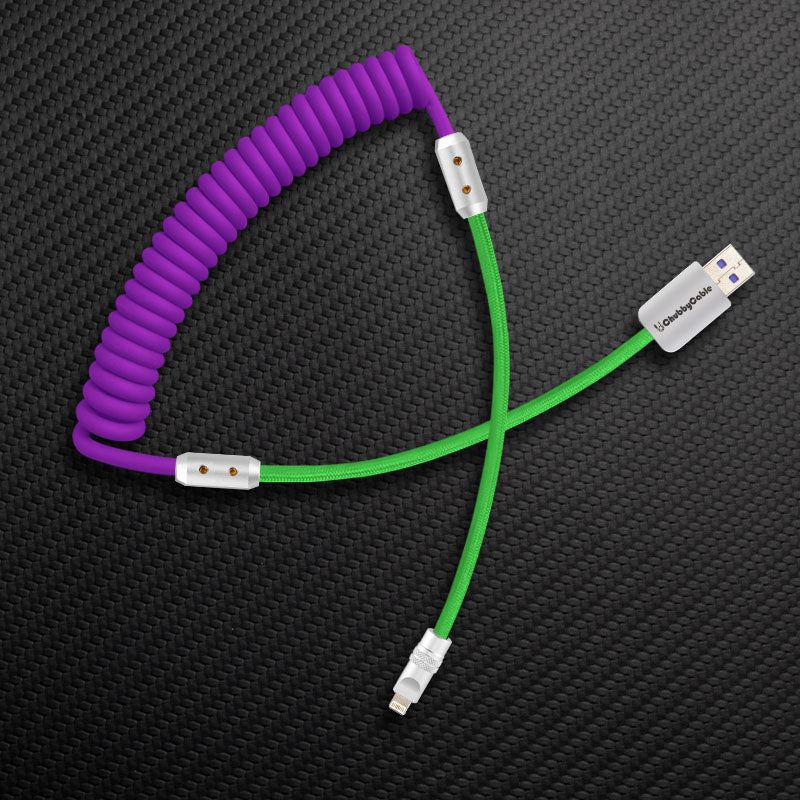 "Colorblock Chubby" Spring Braided Silicone Charge Cable