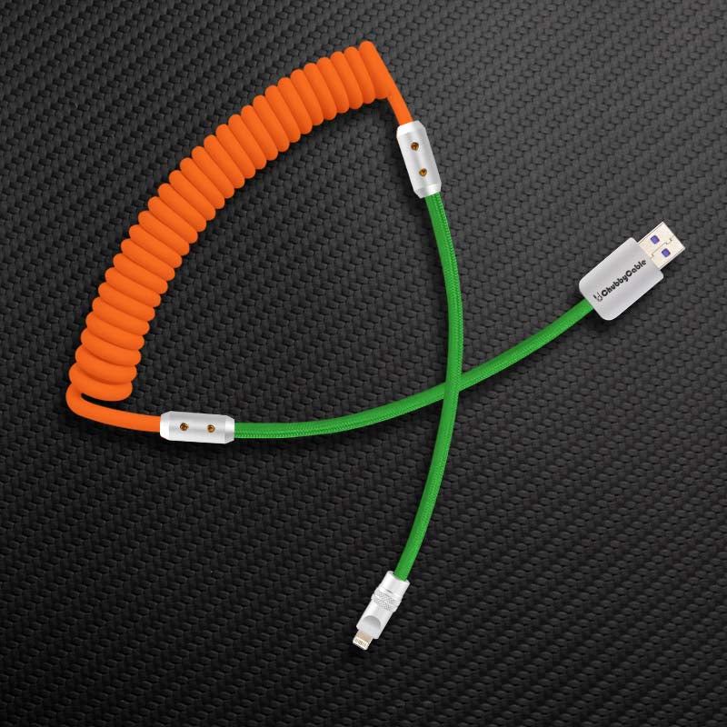 "Colorblock Chubby" Spring Braided Silicone Charge Cable