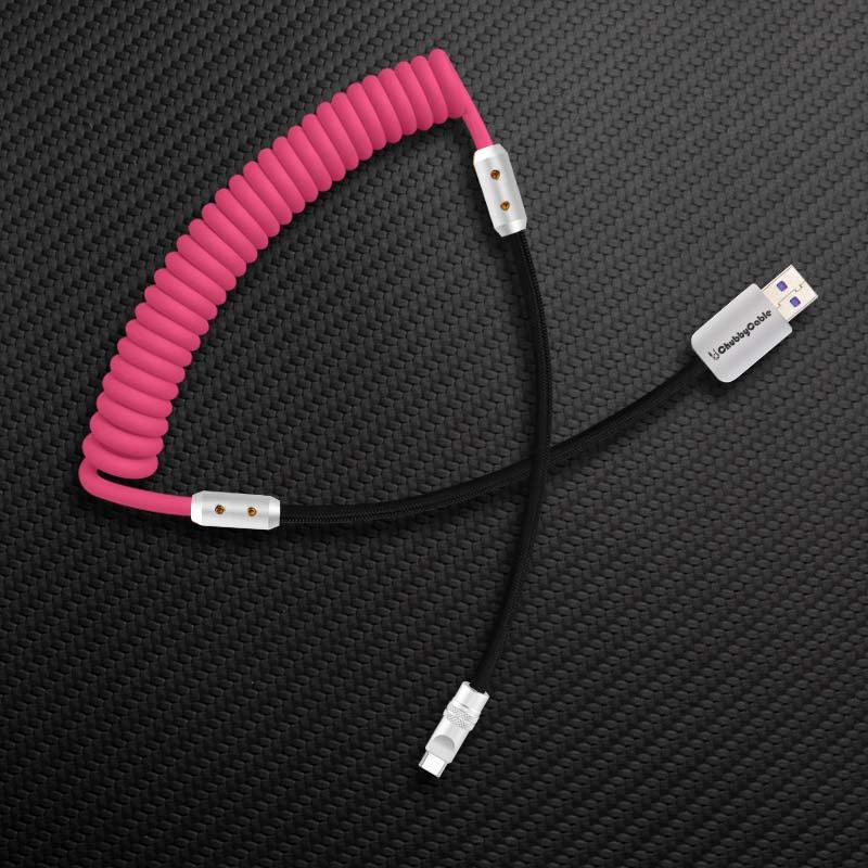 "Colorblock Chubby" Spring Braided Silicone Charge Cable
