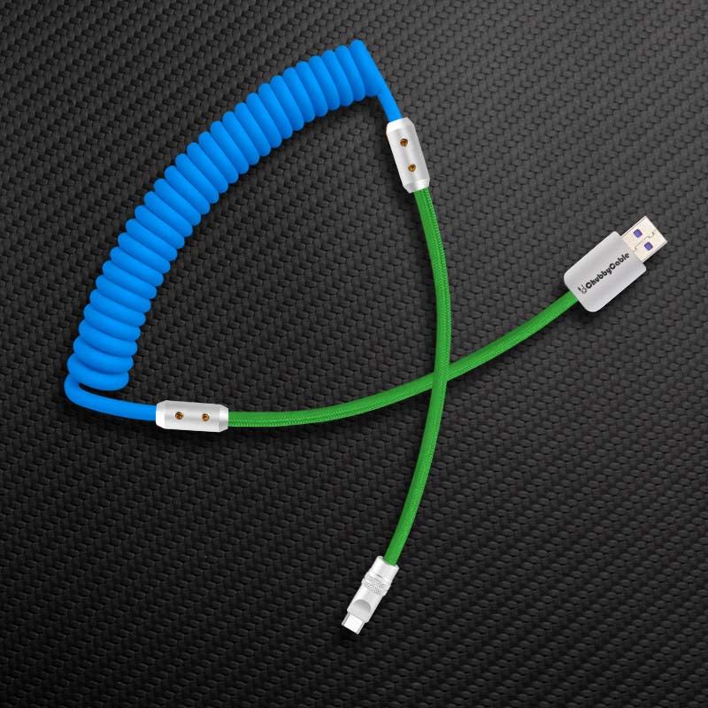"Colorblock Chubby" Spring Braided Silicone Charge Cable