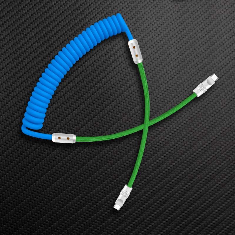 "Colorblock Chubby" Spring Braided Silicone Charge Cable