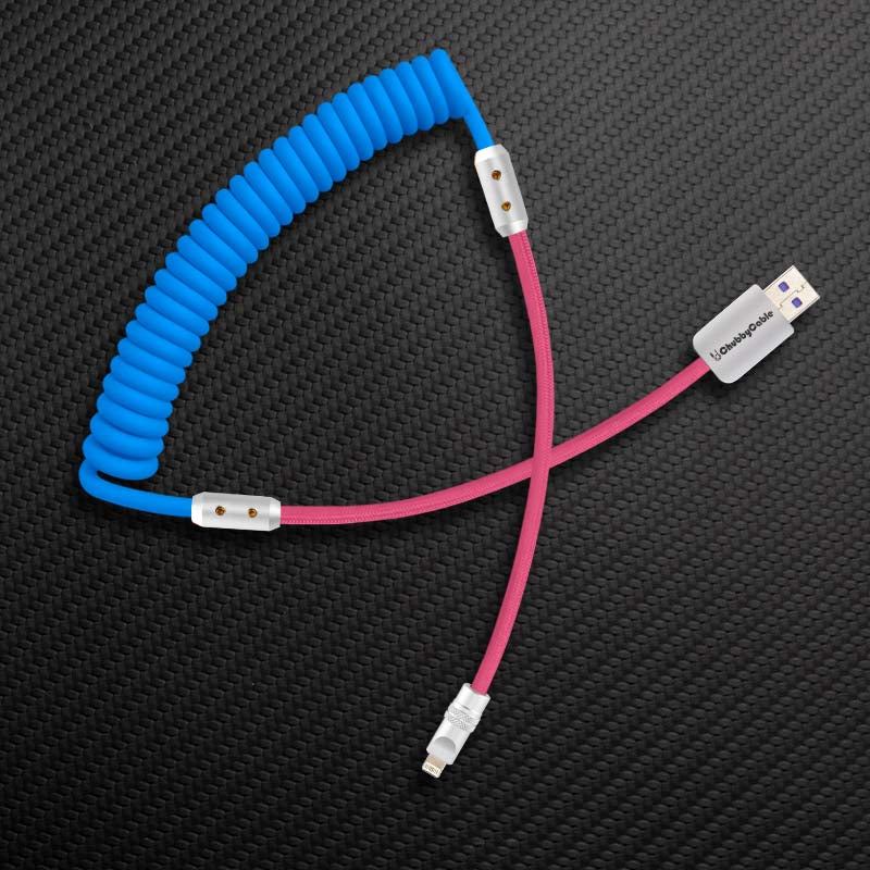 "Colorblock Chubby" Spring Braided Silicone Charge Cable