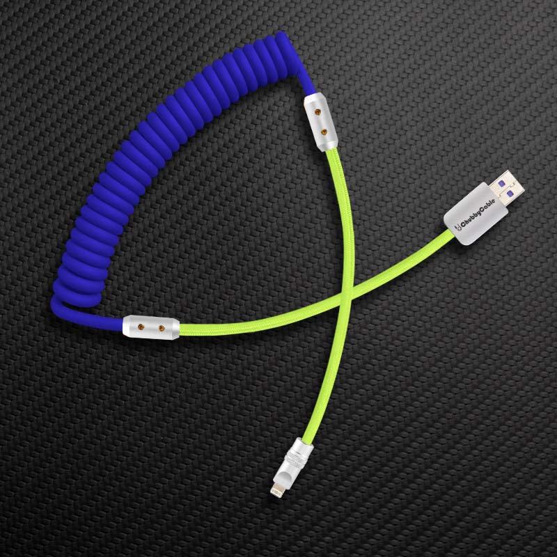 "Colorblock Chubby" Spring Braided Silicone Charge Cable