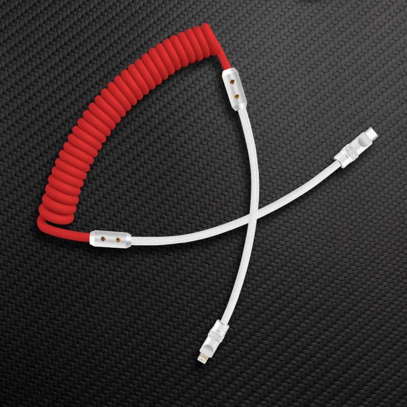 "Colorblock Chubby" Spring Braided Silicone Charge Cable