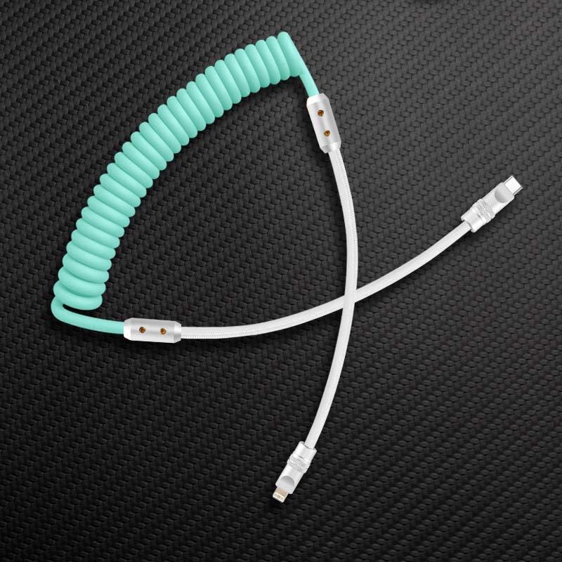 "Colorblock Chubby" Spring Braided Silicone Charge Cable